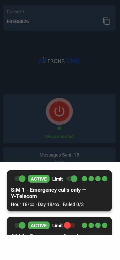 انتظر 20 دقيقة بعد كل إرسال رسائل